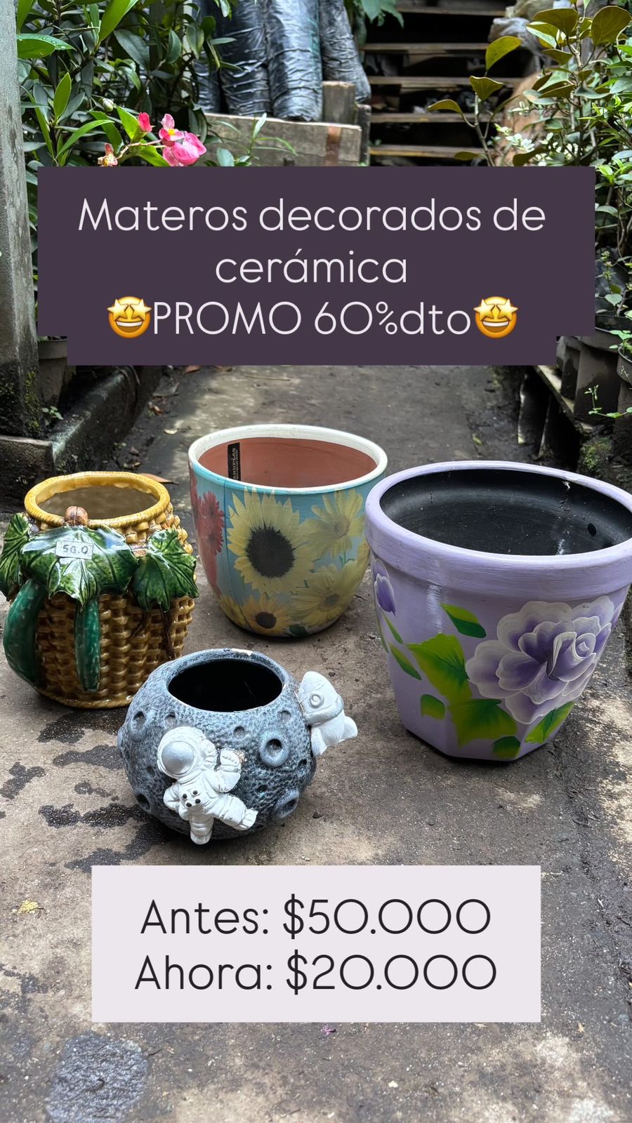 Materas Decorados De Ceramica - Vivero Florecer