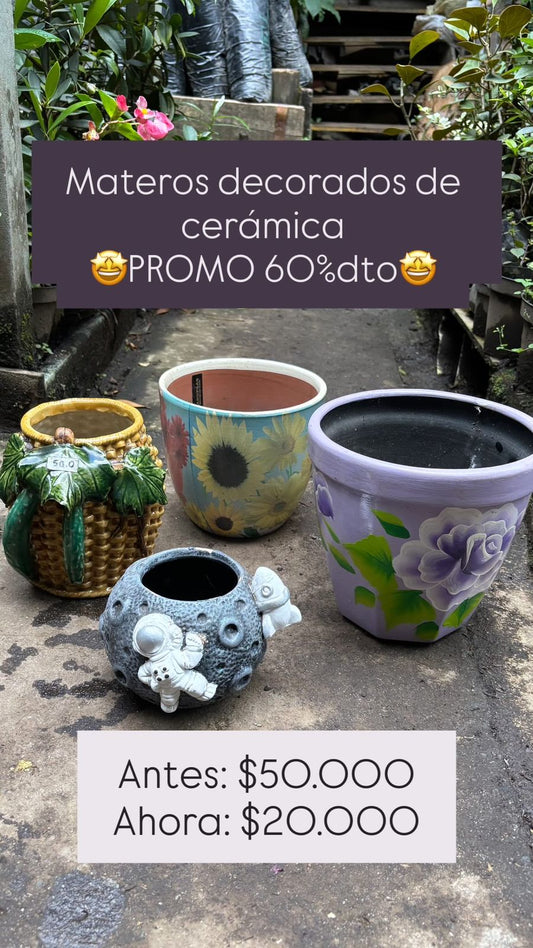 Materas Decorados De Ceramica - Vivero Florecer